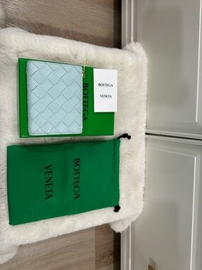 Bottega Veneta Light Blue Intrecciato Bi-Fold Wallet